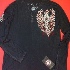 Affliction 3-Button Pullover